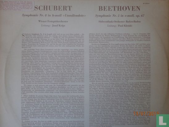 Beethoven symphonie nr. 5 / Schubert Unvollendete symphonie - Afbeelding 2