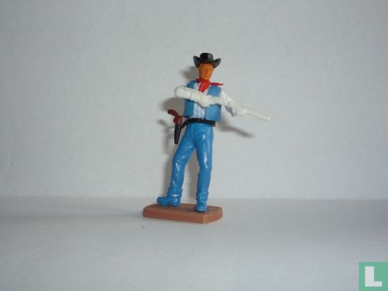 Cowboy geweer in aanslag #3 (wit blauw) - Afbeelding 1