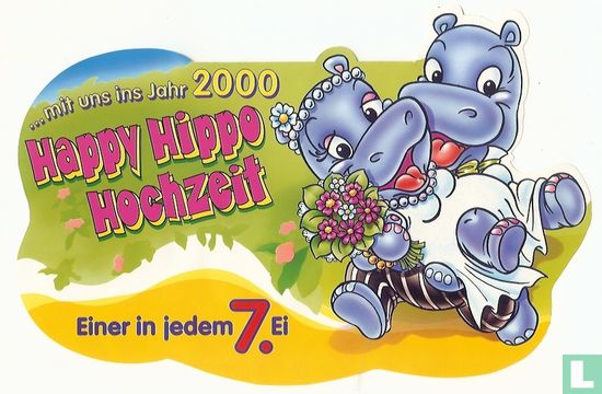 Eiertray label Happy Hippo Hochzeit