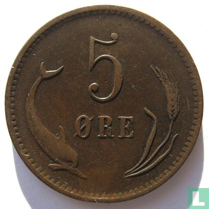Dänemark 5 Øre 1874 - Bild 2