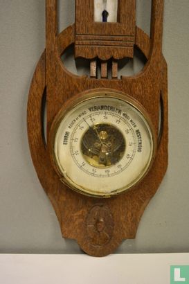 Barometer bestoken eikenhout - Image 2
