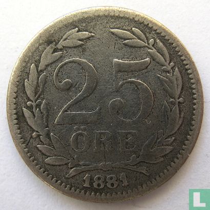 Sweden 25 öre 1881 - Image 1