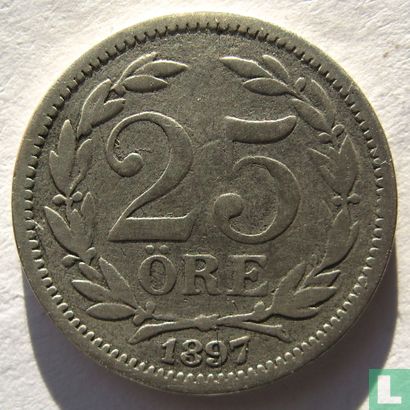 Schweden 25 Öre 1897 - Bild 1