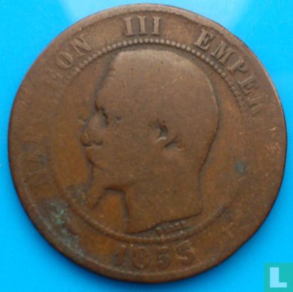 Frankrijk 10 centimes 1853 (K) - Afbeelding 1