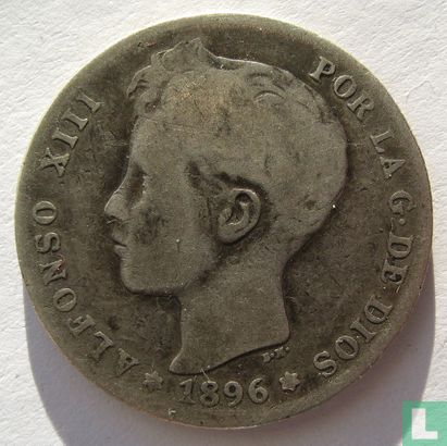 Spain 1 peseta 1896 - Image 1