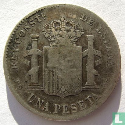 Espagne 1 peseta 1896 - Image 2