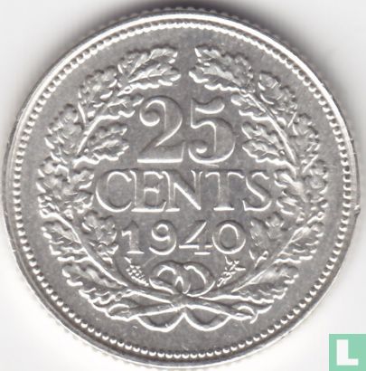 Netherlands 25 cents 1940 - Image 1