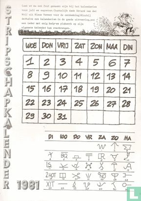 Errata Stripschapkalender 1981  - Afbeelding 1