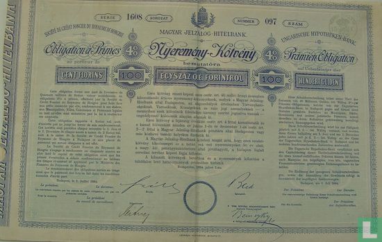 Magyar Jelzalog-Hitelbank,Hyremeny-Kotveny,4% obligatie,1884