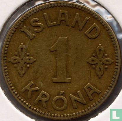 Islande 1 króna 1940 (avec marque d'atelier) - Image 2