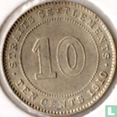 Straits Settlements 10 cents 1910 - Afbeelding 1