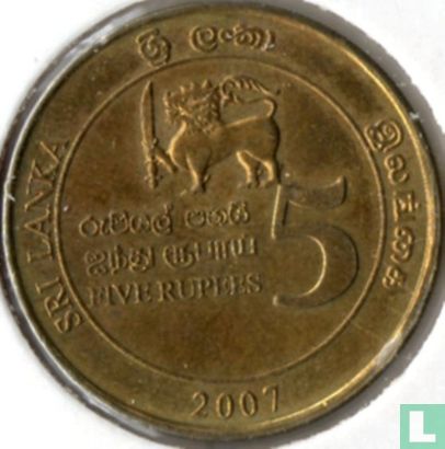 Sri Lanka 5 rupees 2007 "Cricket World Cup" - Image 1