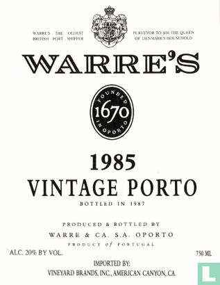 Warre vintage port 1985