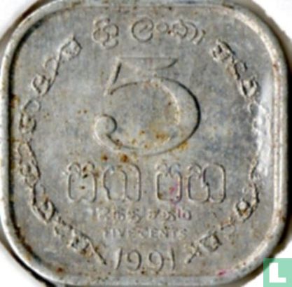 Sri Lanka 5 cents 1991 - Image 1