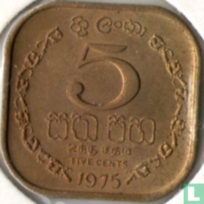Sri Lanka 5 cents 1975 - Afbeelding 1