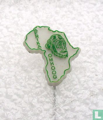 Afrika omhoog (singe) [vert sur blanc]
