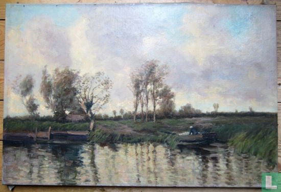 Landscape with boat on the water - Image 1