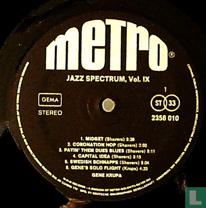 Jazz Spectrum, Vol. IX Gene Krupa - Afbeelding 3