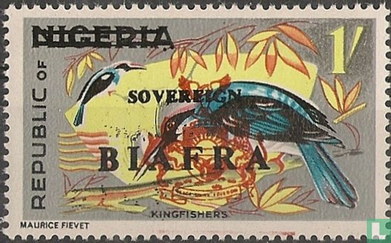 Opdruk Sovereign op postzegels van Nigeria