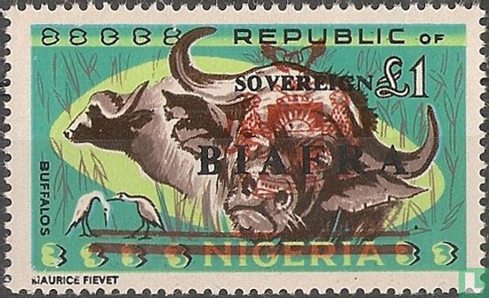 Aufdruck Sovereign auf Briefmarken von Nigeria      