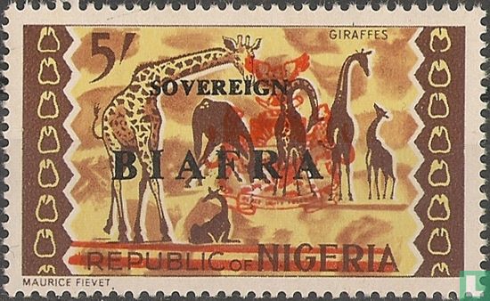 Souveräne Aufdruck auf Briefmarken von Nigeria     