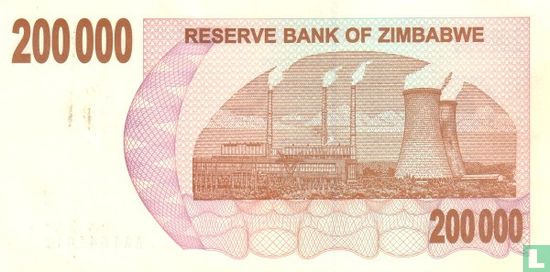 Zimbabwe 200,000 Dollars 2007 - Image 2