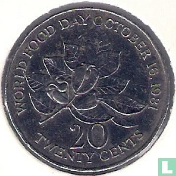 Jamaica 20 cents 1986 "FAO - World Food Day" - Afbeelding 2