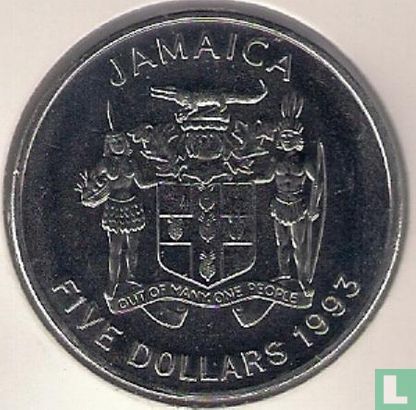 Jamaica 5 dollars 1993 "100th anniversary Birth of Norman W. Manley" - Image 1