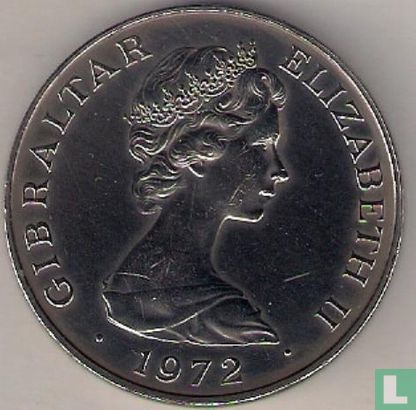 Gibraltar 25 new pence 1972 "25th anniversary Marriage of Queen Elizabeth II and Prince Philip" - Image 1