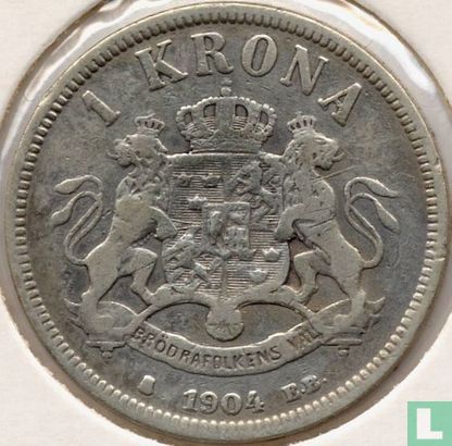 Zweden 1 krona 1904  - Afbeelding 1