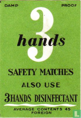 3 hands safety matches