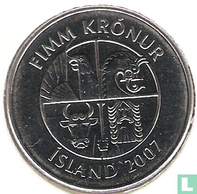 Islande 5 krónur 2007 - Image 1