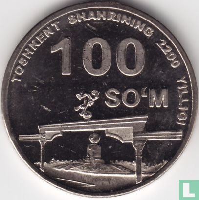 Ouzbékistan 100 som 2009 "2200th anniversary of Tashkent - Arch of Independence" - Image 2