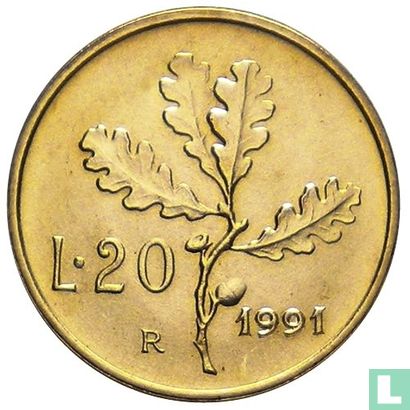 Italie 20 lire 1991 - Image 1