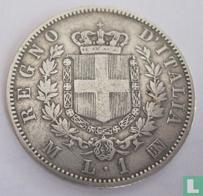 Italië 1 lira 1867 (M) - Afbeelding 2