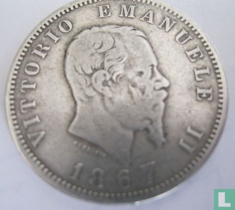 Italie 1 lire 1867 (M) - Image 1