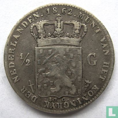 Pays-Bas ½ gulden 1862 - Image 1