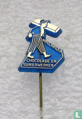 Hollandia chocolade en suikerwerken [goud op transparant blauw] - Afbeelding 1