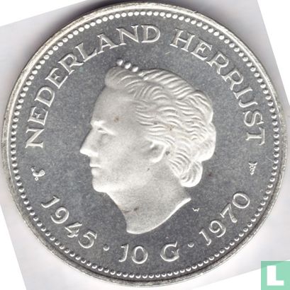 Nederland 10 gulden 1970 (PROOFLIKE) "25 years End of World War II" - Afbeelding 1