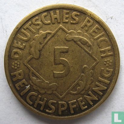 Duitse Rijk 5 reichspfennig 1925 (J) - Afbeelding 2