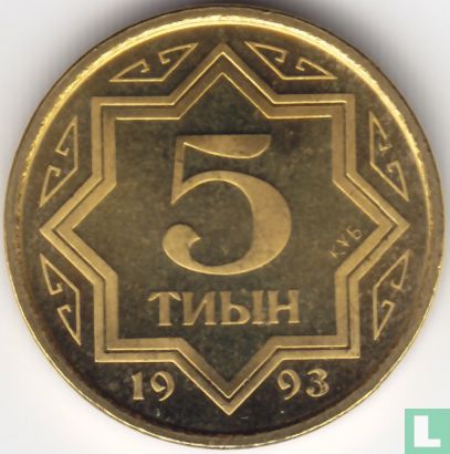 Kazachstan 5 tyin 1993 (PROOF) - Afbeelding 1