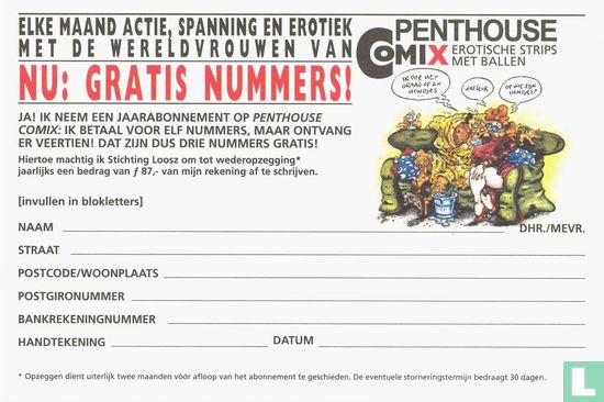 Penthouse Comix antwoordkaart - Image 1