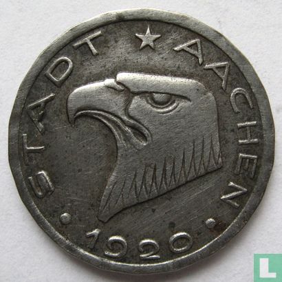 Aachen 50 Pfennig 1920 (Typ 1 - Kehrprägung - glatten Rand) - Bild 1