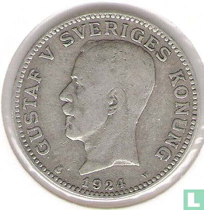 Schweden 1 Krona 1924 (ohne Punkte) - Bild 1
