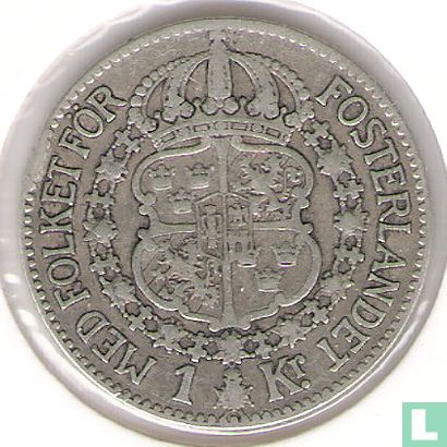 Schweden 1 Krona 1924 (ohne Punkte) - Bild 2
