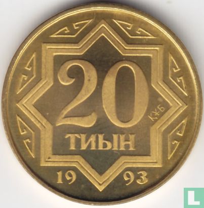 Kazakhstan 20 tyin 1993 (PROOF) - Image 1
