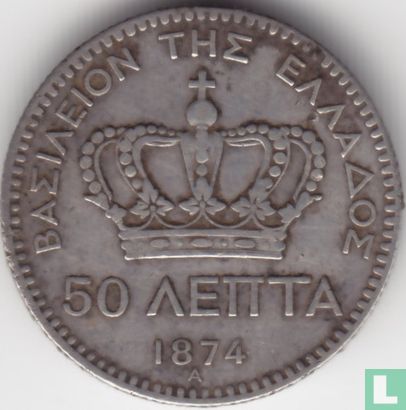 Greece 50 lepta 1874 - Image 1