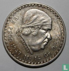 Mexique 1 peso 1947 - Image 1