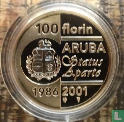 Aruba 100 florin 2001 (PROOF) "15th anniversary of Status Aparte" - Image 1