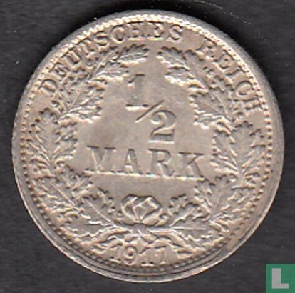 German Empire ½ mark 1917 (F) - Image 1
